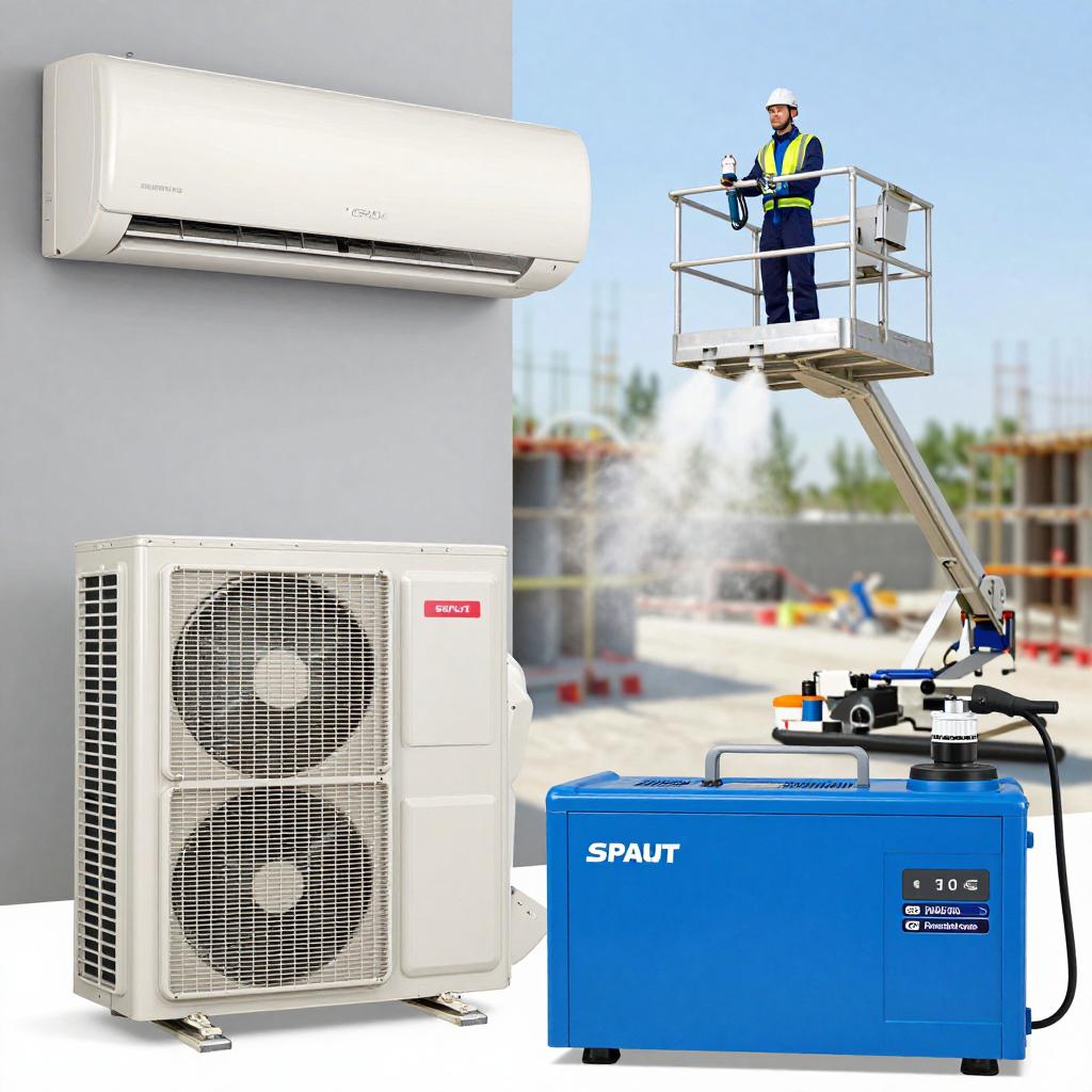 Монтаж кондиционера с автовышки